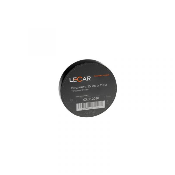 Изолента LECAR 73006 20 м x 15 мм, черный